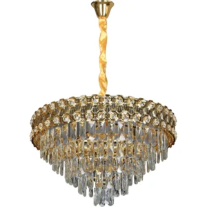 ثريا معلقة مودرن ذهبية 9 لمبات E14 — مقاس 600 ملم