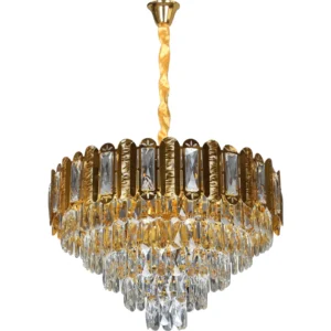 ثريا معلقة مودرن ذهبية 9 لمبات E14 بقطر 600 مم