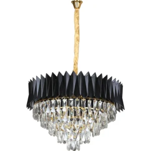 ثريا مودرن سوداء لعدد 9 لمبات E14، مقاس 600 مم