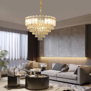 نجف مودرن ذهبي 9 مصابيح E14 بقطر 600 مم