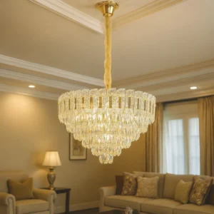 نجف مودرن ذهبي 9 لمبات E14 – مقاس 600 ملم