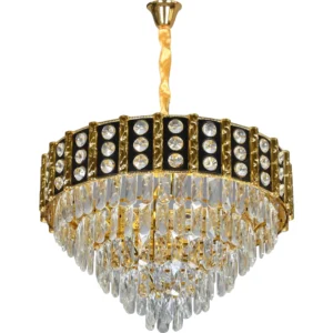 نجفة معلقة مودرن ذهبية 9 لمبات E14 بمقاس 600 مم