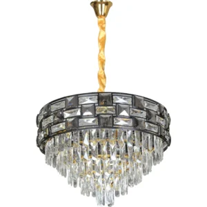 نجفة مودرن سوداء وذهبية لـ9 لمبات E14