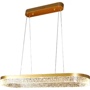 ثريا معلقة مودرن ذهبية بثلاث إضاءات — مقاس 90×30 سم، 105 واط