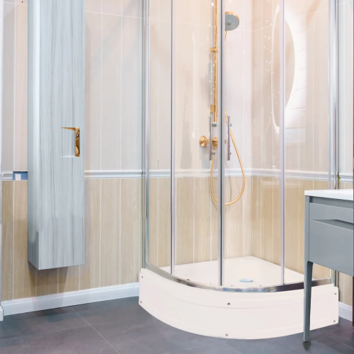 قاعدة دش زاوية عميقة يونكس 90×90 سم — بيج