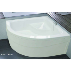 حوض استحمام زاوية فيينا من أكريليك — 90×90 سم — أبيض
