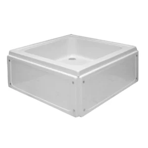 يونكس — صينية دش مربعة 90×90 سم عميقة، أكريليك 6 مم أبيض، ضمان 10 سنوات