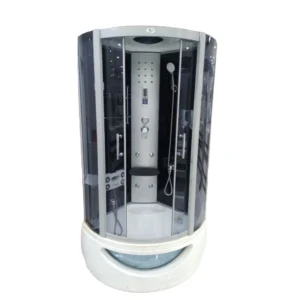 كابينة بخار زاوية بزجاج مقسّى وقاعدة أكريليك 90×90 سم — Bunai