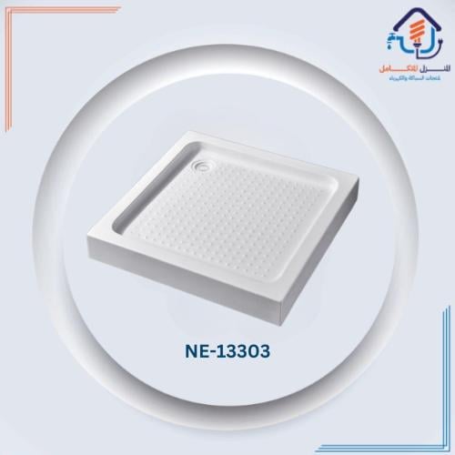 قاعدة دش أكريليك مربعة 90×90 سم — أبيض
