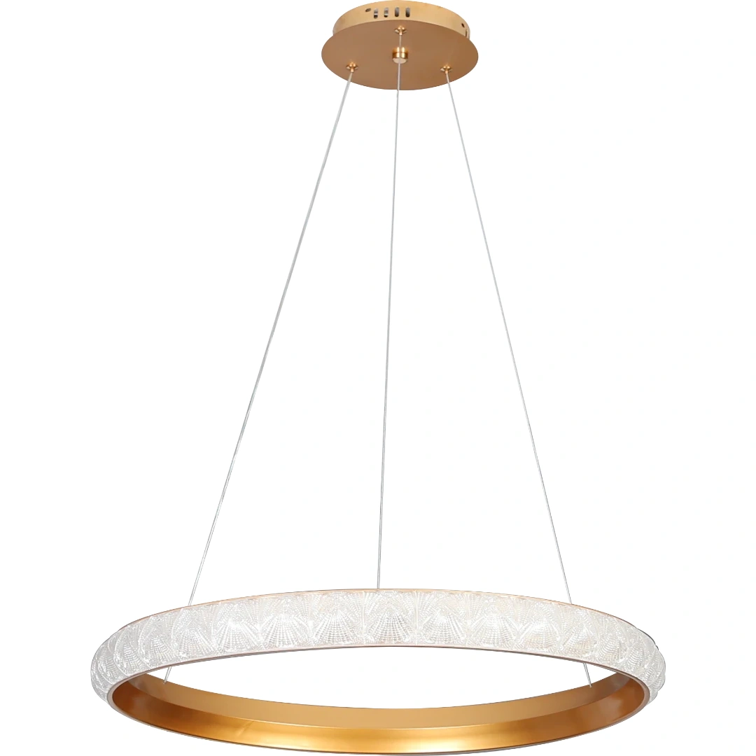 ثريا معلّقة مودرن بلون ذهبي بثلاثة أوضاع إضاءة — 95 واط