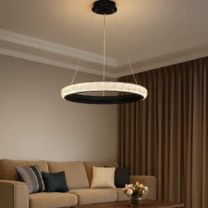 إنارة معلقة مودرن باللون الأسود — 95 واط، بثلاثة أوضاع إضاءة