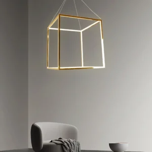 نجف مودرن ذهبي بإضاءة صفراء 95 واط — قطر 600 مم (متوفر فقط في جدة والرياض)