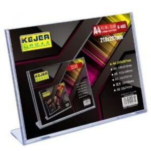 حامل إعلانات مكتبي أفقي من الأكريليك الشفاف بمقاس A4