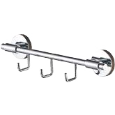 رف حائط للمناشف بثلاثة خطافات — موديل AC-2006-3 (أسود)