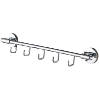 حامل مناشف جداري بخمسة خطافات — موديل AC-2006-5 (أسود)