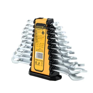 طقم مفاتيح ربط مزدوجة ADEGSO — 10 قطع (8–24 مم) مع حامل منظم، طراز AD-50133