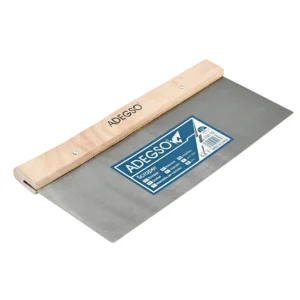 بروة معجون ADEGSO بمقبض خشبي وشفرة فولاذية عريضة للتشطيب والتمليس