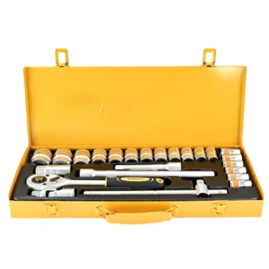 طقم مقابس ADEGSO 24 قطعة (1/2 بوصة) مع مفتاح سقاطة