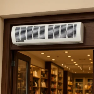 ستارة هوائية (Air Curtain) بغطاء أبيض — عرض 90 سم، 105 واط