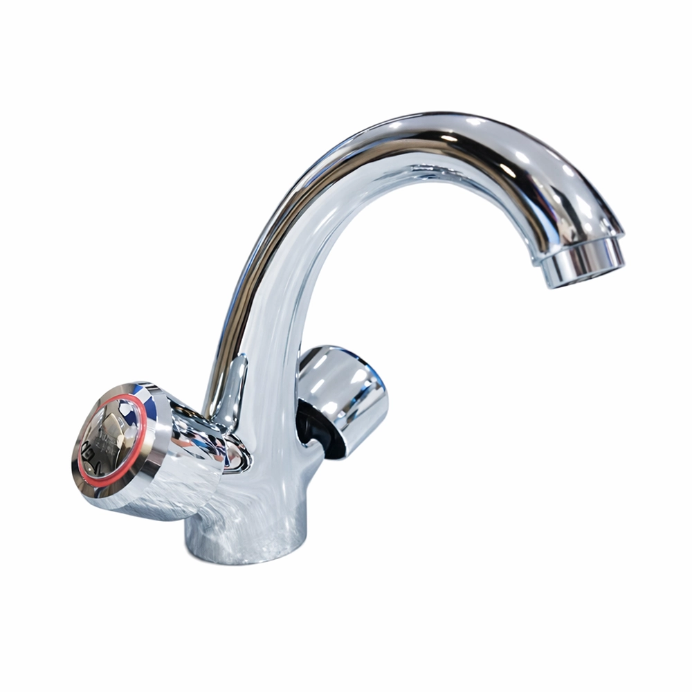 خلاط مغسلة بمقبضين كريستاليين — جودة إيطالية عالية | Bathroy