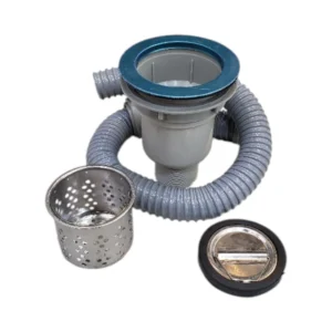 طقم سيفون مرن لحوض المطبخ من Blackl-ven مع مصفاة وسدادة من الفولاذ المقاوم للصدأ