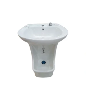 مغسلة أرضية سيراميكية بفتحة خلاط واحدة وفتحة فيض – Burai