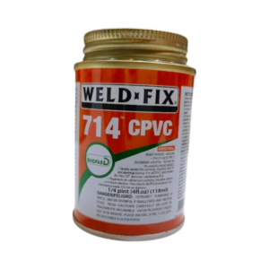 لاصق لحام أنابيب CPVC فائق القوة وسريع الجفاف — Weld Fix 714 للحماية والتوصيل الحراري