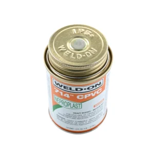 لاصق CPVC برتقالي WELD-ON 714 — 16 أونصة (473 مل) بقوام ثقيل وتصلب سريع