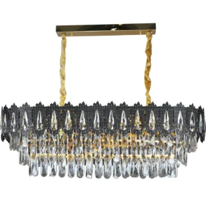 أبليك مودرن أسود وذهبي لمبات E14 (10 لمبات) — مقاس 80×30 مم