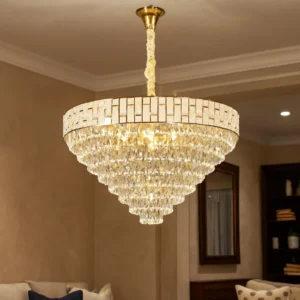 نجف مودرن ذهبي بخمسة لمبات E14 — مقاس 1000 ملم