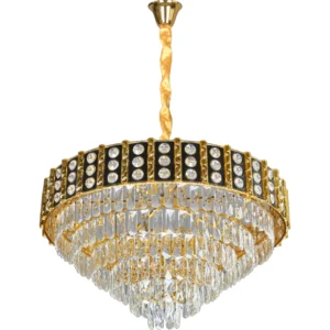 أبليك حائط مودرن ذهبي — ١٥ مقبس E14 — طول ٨٠٠ مم