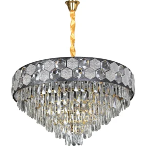 ثريا معلقة مودرن أسود وذهبي E14 × 15