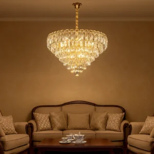 ثريا مودرن ذهبية بمقابس E14 (15 لمبة)