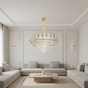 أباليك حائطي مودرن ذهبي بمقابس E14 (15 لمبة)