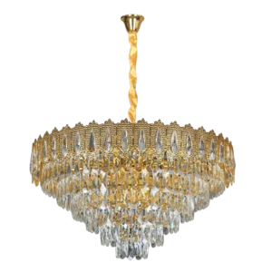 ثريا معلّقة مودرن ذهبيّة بمقابس E14 × 15