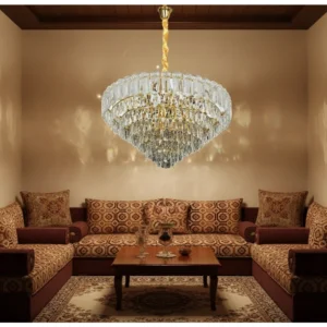 نجفة مودرن ذهبية بمقابس E14 (15 لمبة)