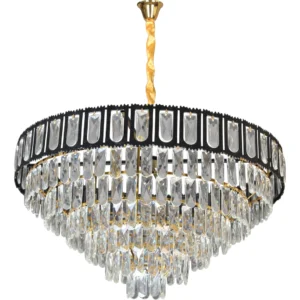 نجف معلق مودرن أسود بمقابس E14 (15 لمبة) — قطر 80 سم