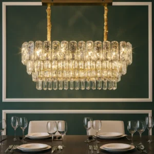 ثريا معلّقة مودرن ذهبية لعشرة مصابيح E14