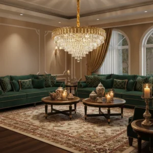 ثريا معلقة مودرن ذهبية بمقابس E14 (22 لمبة)