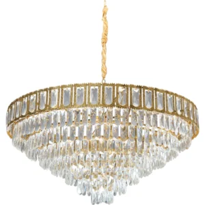 ثريا معلقة مودرن ذهبية بقاعدات E14 (22 لمبة) قطر 100 سم