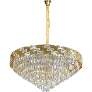 نجفة معلقة مودرن ذهبي (E14×22) — طول 1000 ملم