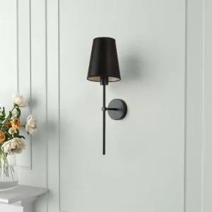 إضاءة جدارية شاين برايت مفردة مودرن باللون الأسود E14