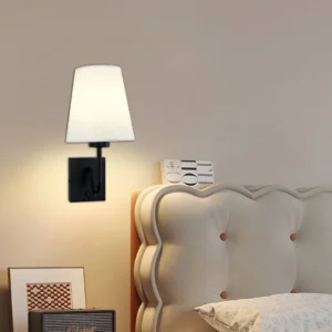 أبليك حائط مودرن أسود لمبة E14 واحدة