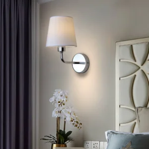 ابليك حائط مودرن مفرد فضي بمقبس E14