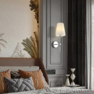 إضاءة جدارية مودرن مفرد من شاين برايت — فضي، بقاعدة E14