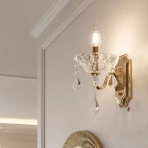 مصباح حائط مودرن ذهبي وفضي بقاعدة لمبة E14 (لمبة واحدة)