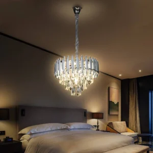 نجفة مودرن فضية بقاعدة E14 — 40 سم