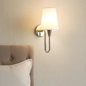 مصباح حائط مودرن فضي بمقبس E14 (لمبة واحدة)