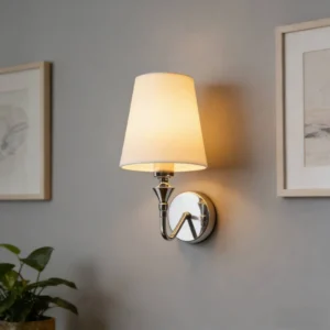 أبليك حائط مودرن فضي بمصباح واحد E14