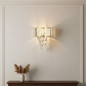 أبليك جداري مودرن ذهبي بمقبسين E14